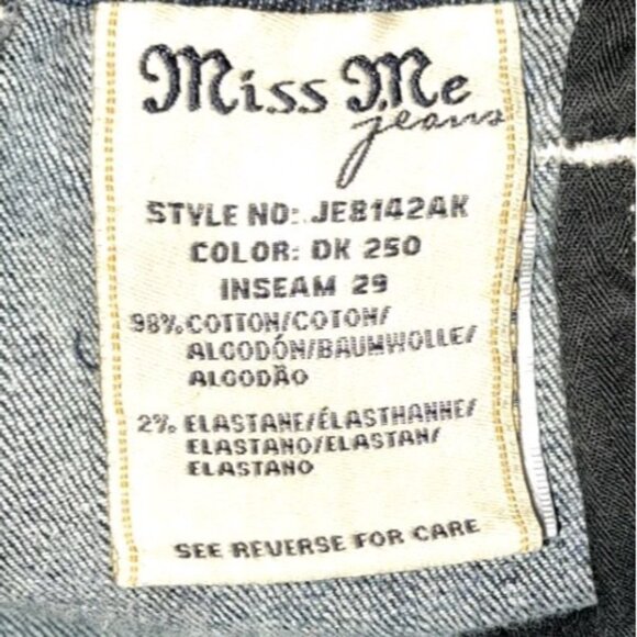 Miss Me Women's Skinny Jeans - Dark Blue - Picture 5 of 7